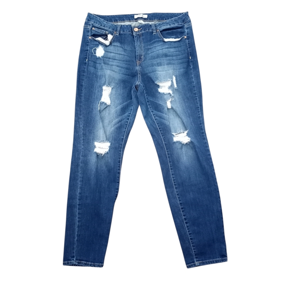 Refuge Distressed Blue Skinny Jeans Sz.18 EUC